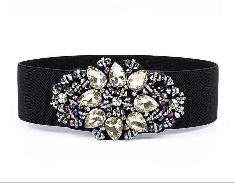 Luxury Diamond Wide Waist Belt - Stunning & Chic