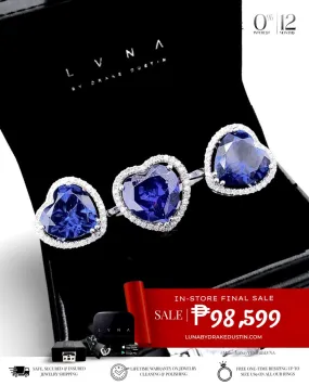 #LVNA2024 | Heart Blue Sapphire Gemstones Diamond Jewelry Set 14kt