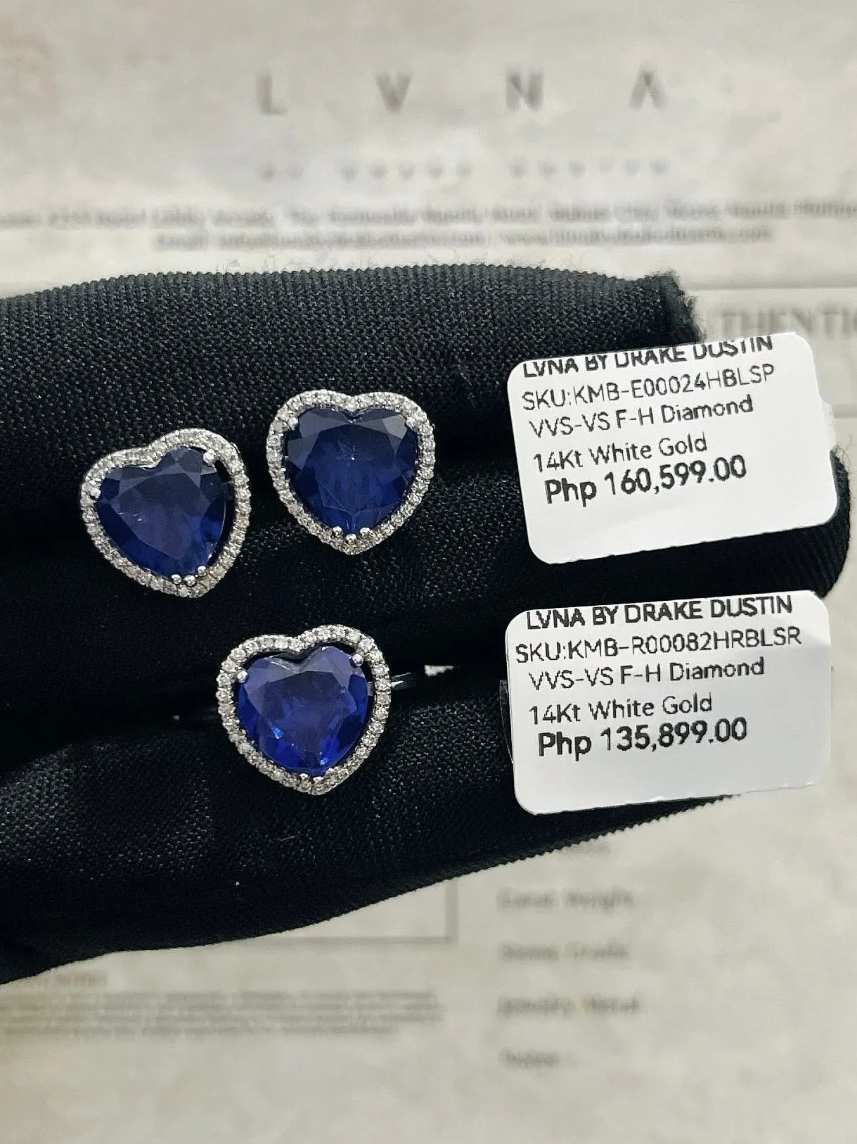 #LVNA2024 | Heart Blue Sapphire Gemstones Diamond Jewelry Set 14kt