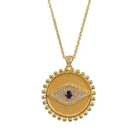 Marika Diamond & Sapphire 14k Gold Eye Necklace - M8871