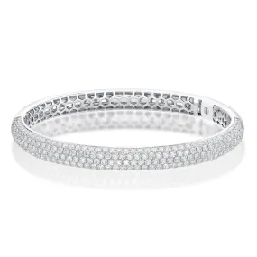 Memoire 18k White Gold Pirouette Pave Diamond Bracelet