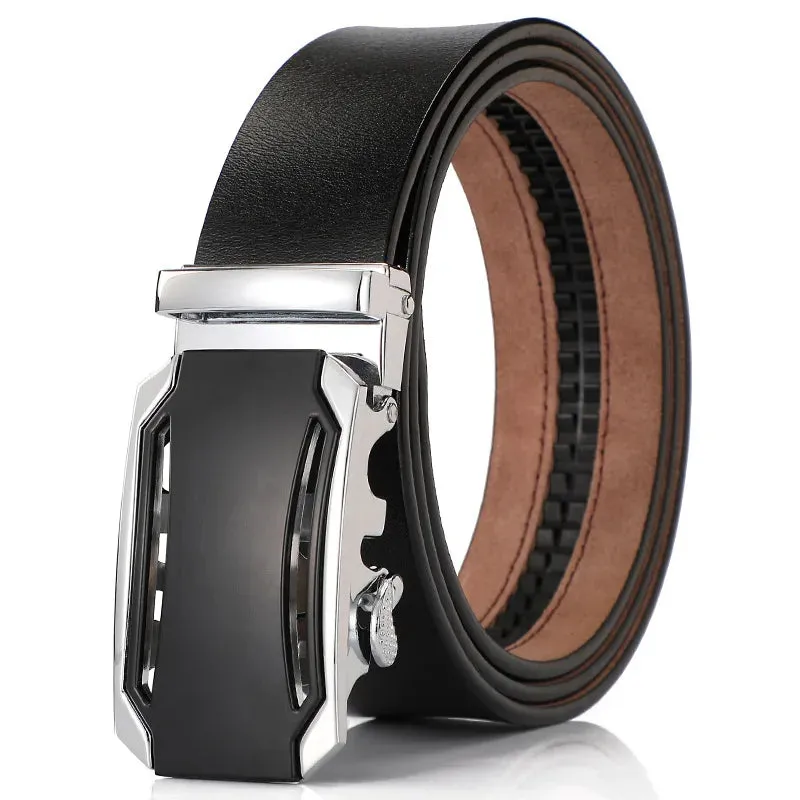 Men's Belts Automatic Buckle Genuine Leather High Quality Belts Business Casual Cowhide Waist Belt Luxury Fashion Men's Belt