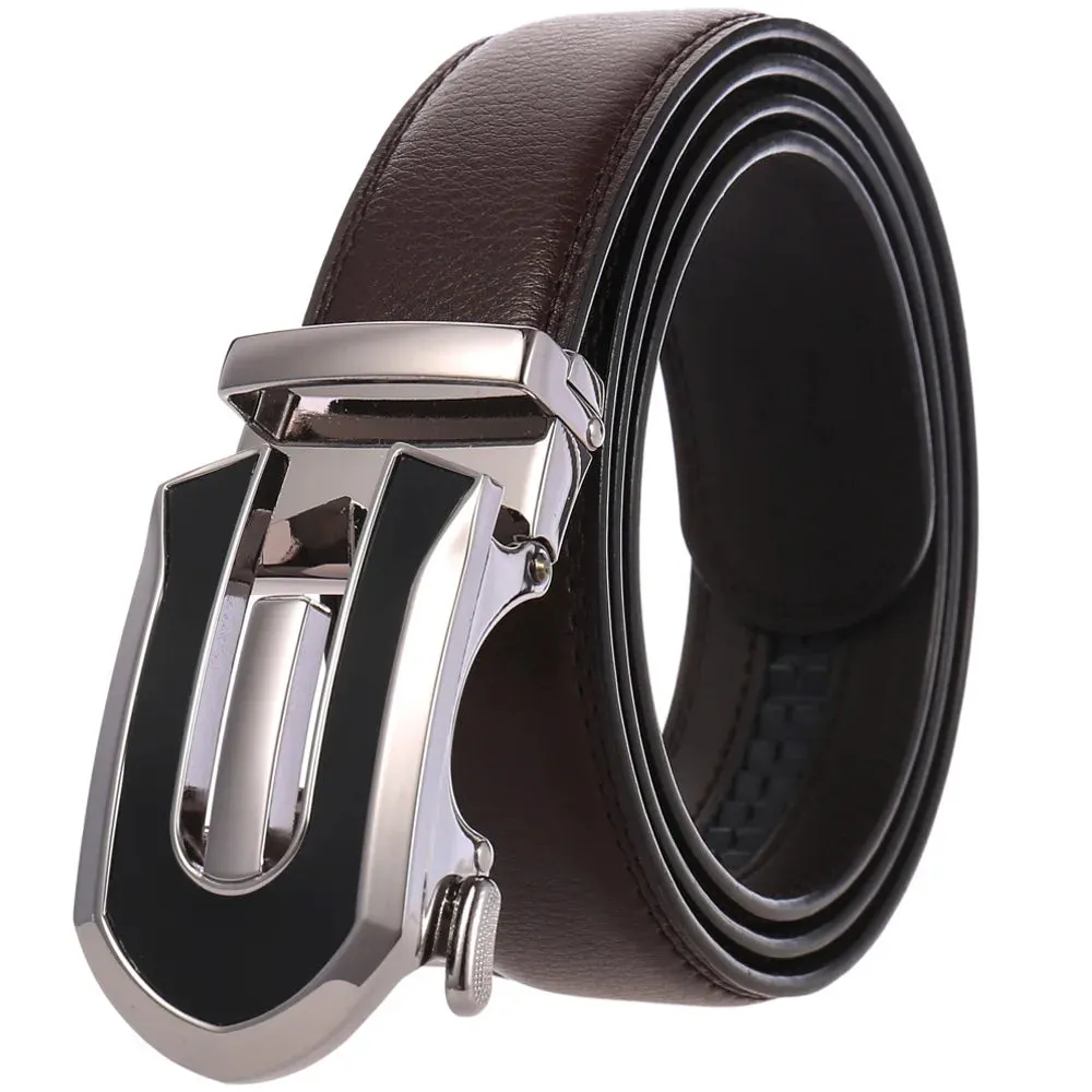 Men's Belts Fashion Alloy Automatic Buckle Genuine Leather Belt Business Casual Belts Luxury Brand High Quality Male Waistband