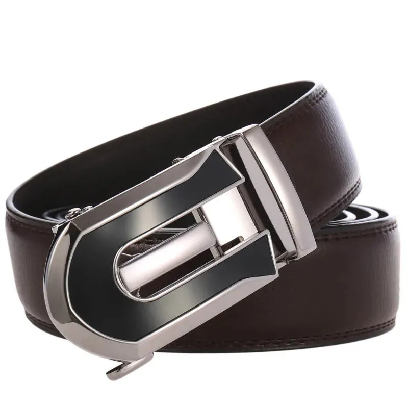 Men's Belts Fashion Alloy Automatic Buckle Genuine Leather Belt Business Casual Belts Luxury Brand High Quality Male Waistband