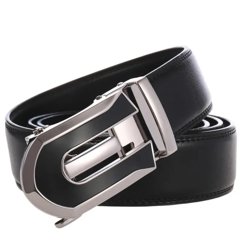 Men's Belts Fashion Alloy Automatic Buckle Genuine Leather Belt Business Casual Belts Luxury Brand High Quality Male Waistband