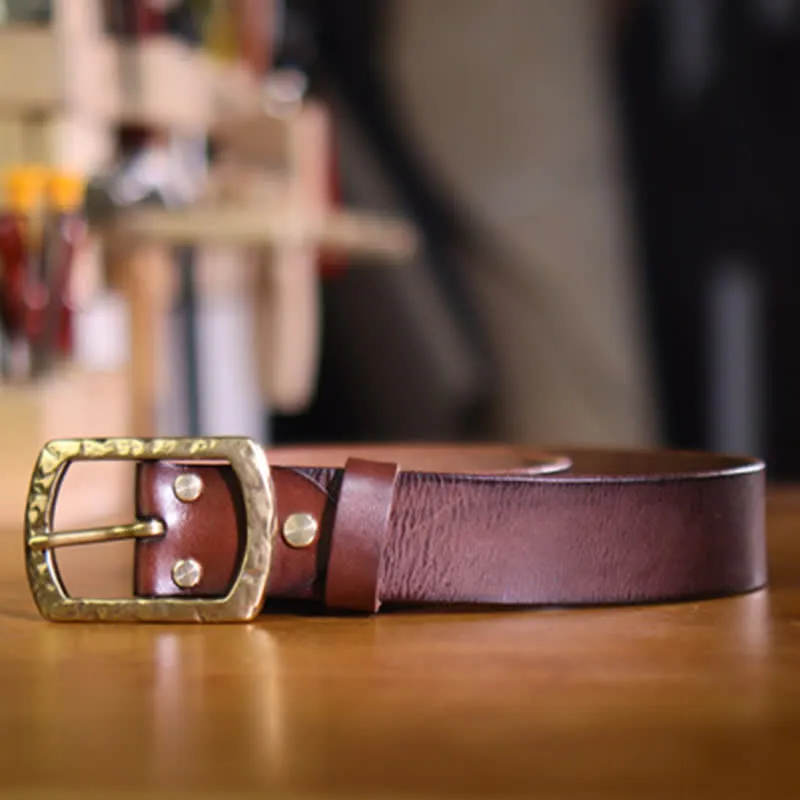 Men's Classic Retro Distressed Design Leather Belt