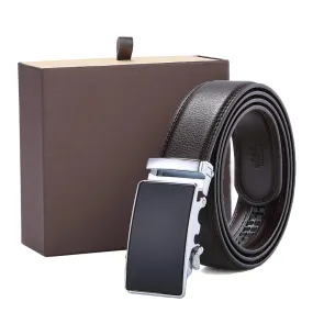 Men's Comfort Genuine Leather Ratchet Dress Belt with Automatic Click Buckle | DB-1