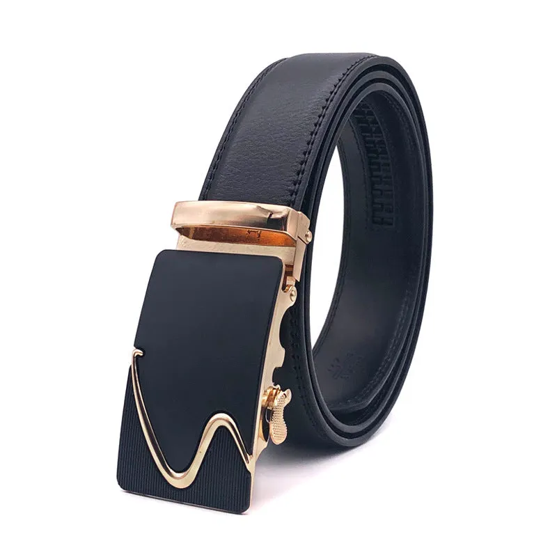 Men's Comfort Genuine Leather Ratchet Dress Belt with Automatic Click Buckle | DB-1