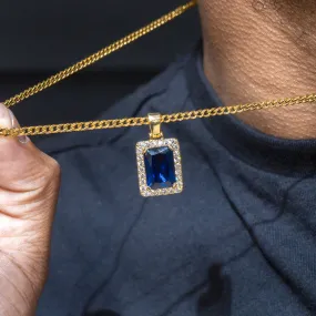 Mens Gold Sapphire Necklace | Appx. 13.4 Grams