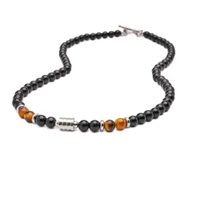 Men's Handmade Natural Black Onyx Gemstone Beaded Necklace