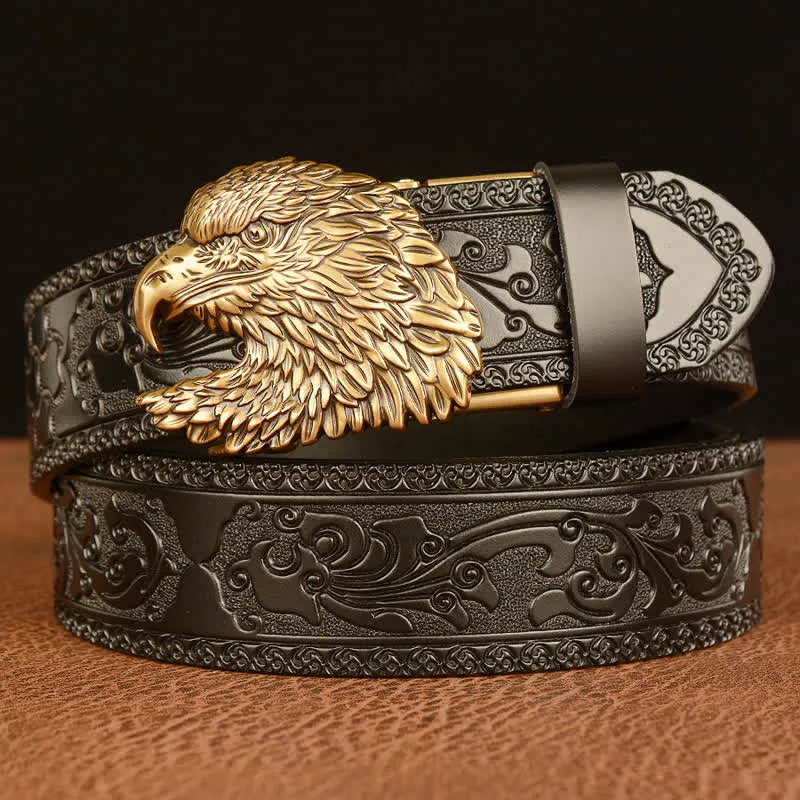 Men's Three-dimensional Eagle Head Leather Belt