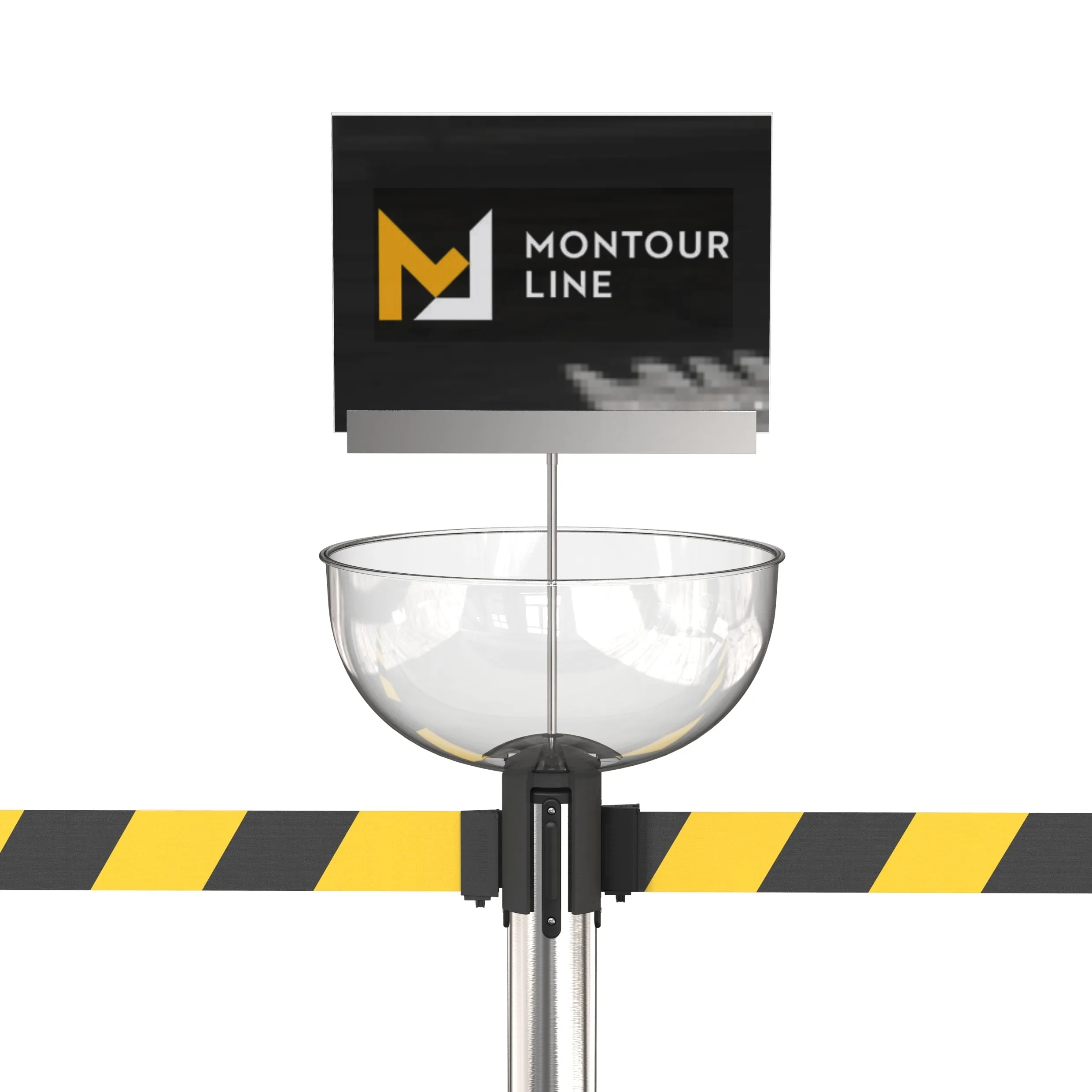 Merchandising Display Bowl for Retractable Belt Barrier Stanchion - Montour Line