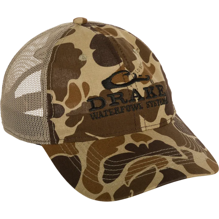 Mesh Back Camo Cap- Old School Camo