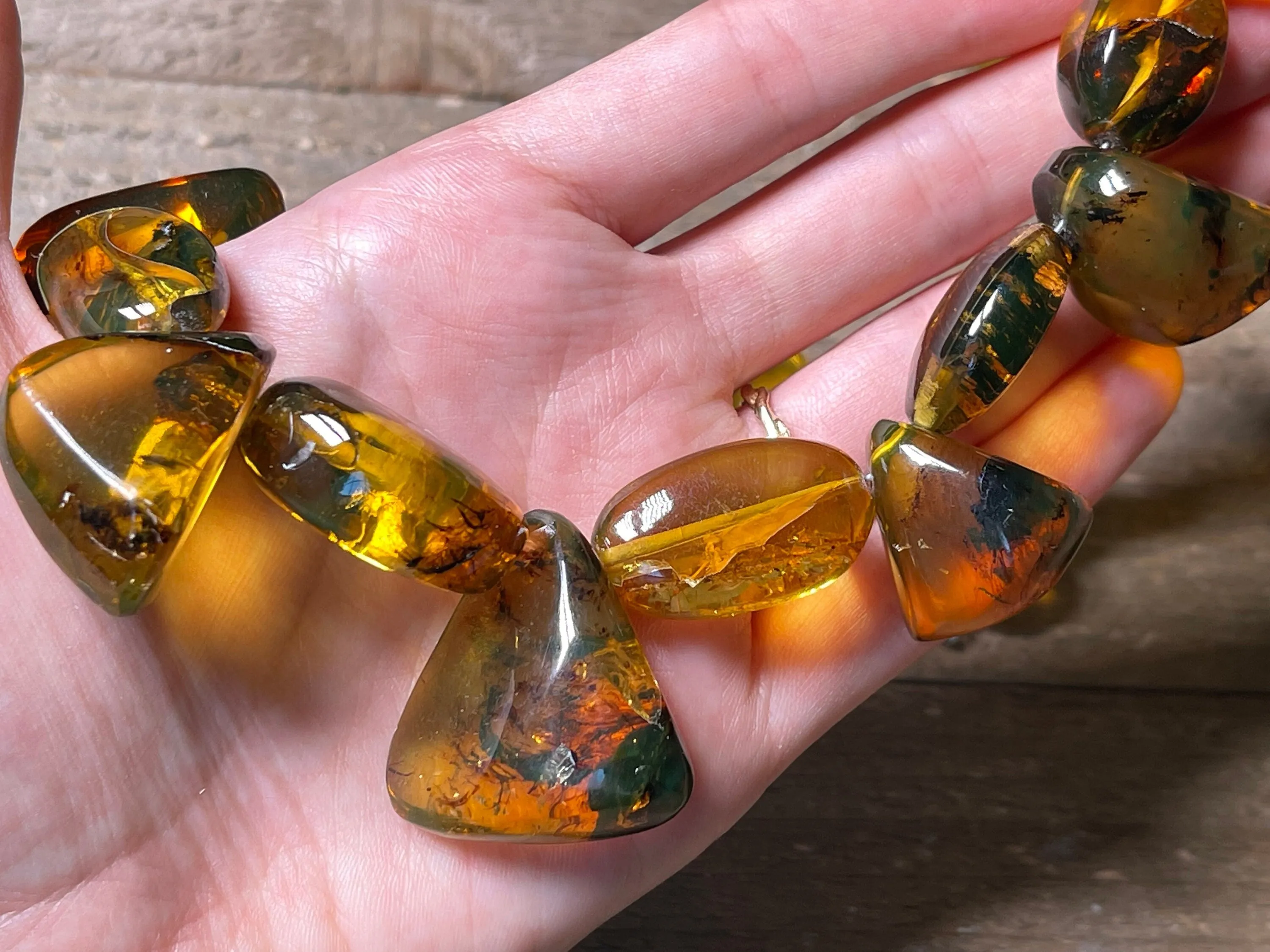 Mexican AMBER Crystal Necklace - Beaded Necklace, Handmade Jewelry, Healing Crystals and Stones, 48567