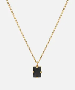 Miansai Lennox Necklace in Gold Vermiel and Onyx