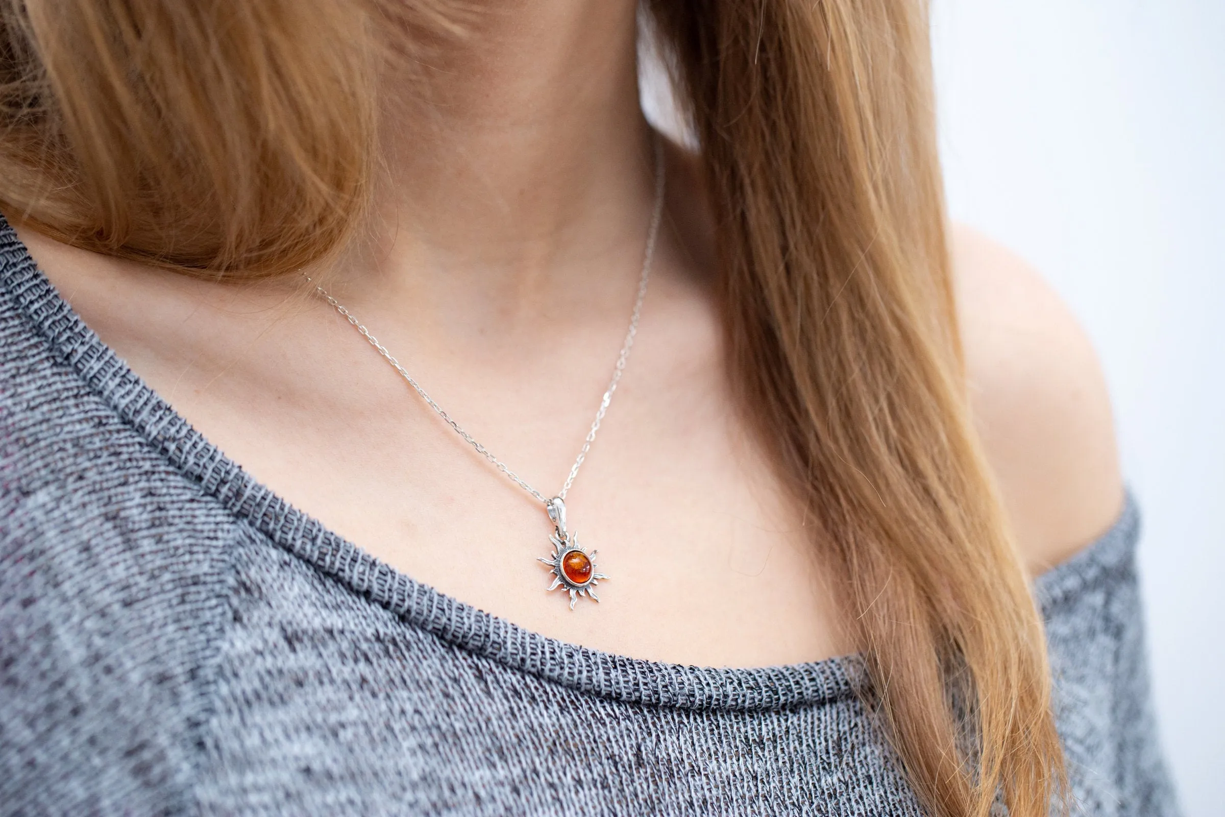 Mini Amber Sun Necklace