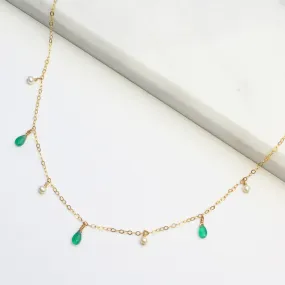 MiniDot Necklace: Green Onyx