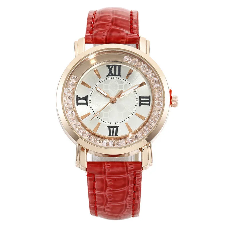 Mobile Diamond Women's Watch Casual Fashion Women's Watch Women's Belt Quartz Watch