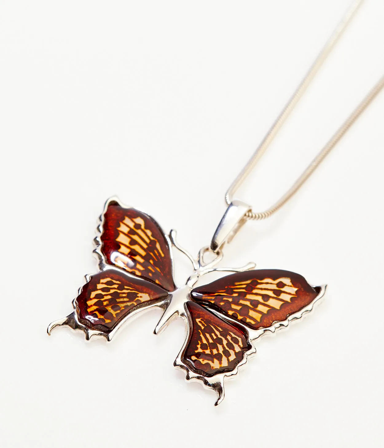 Monarch Butterfly Amber Pendant