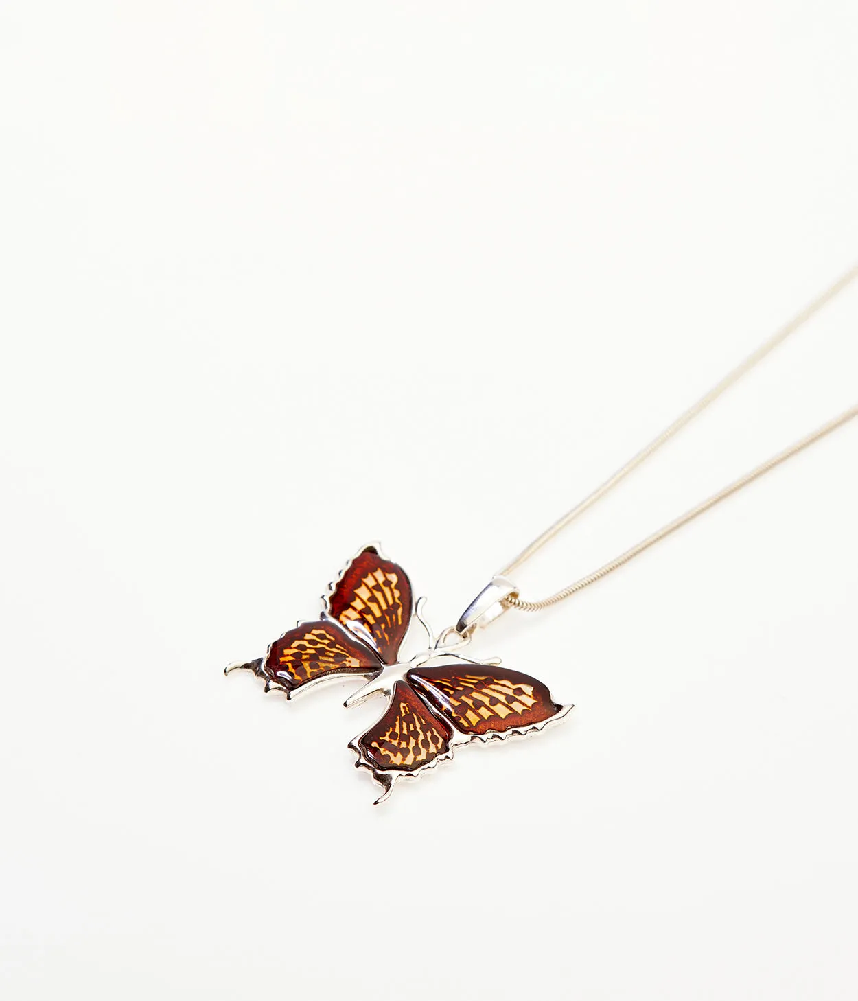 Monarch Butterfly Amber Pendant