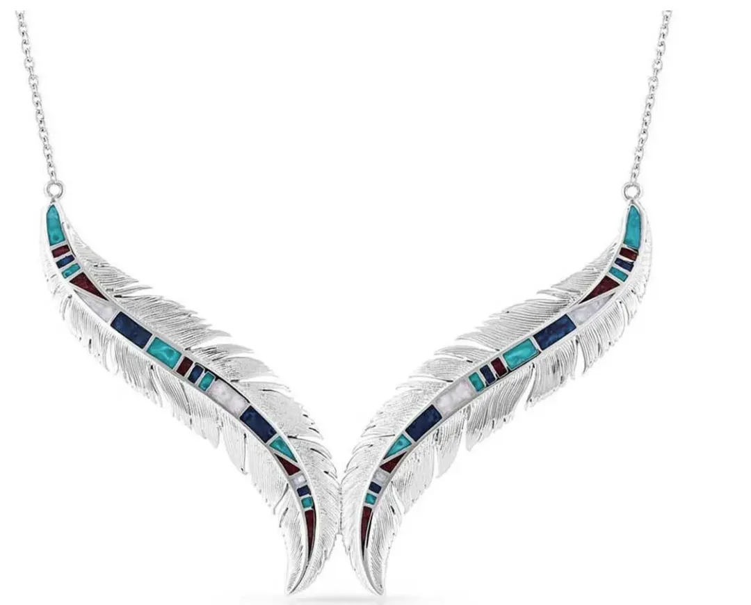 MONTANA SILVERSMITH BREAKING TRAIL FEATHER NECKLACE STYLE NC5194