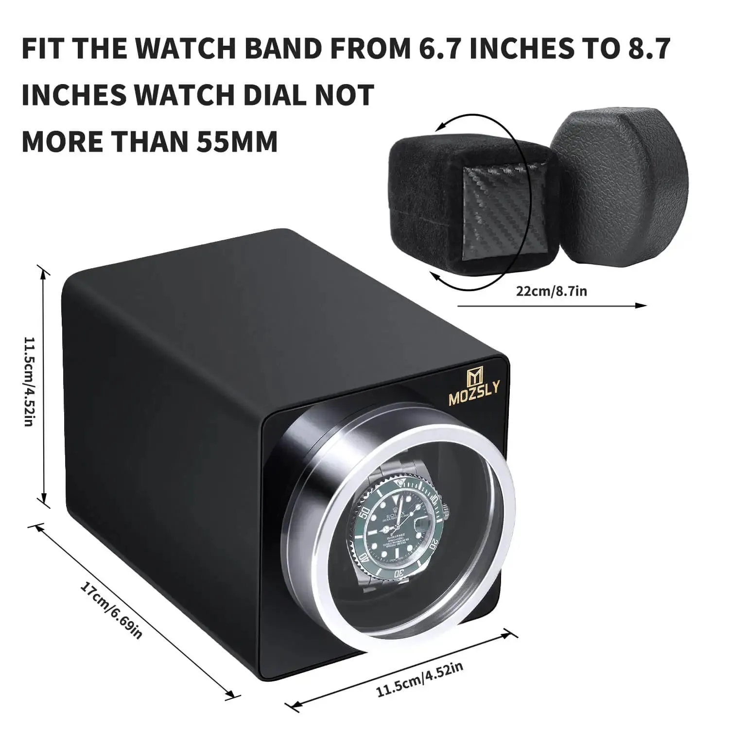 MOZSLY® Single Watch Winder - Space metal Black