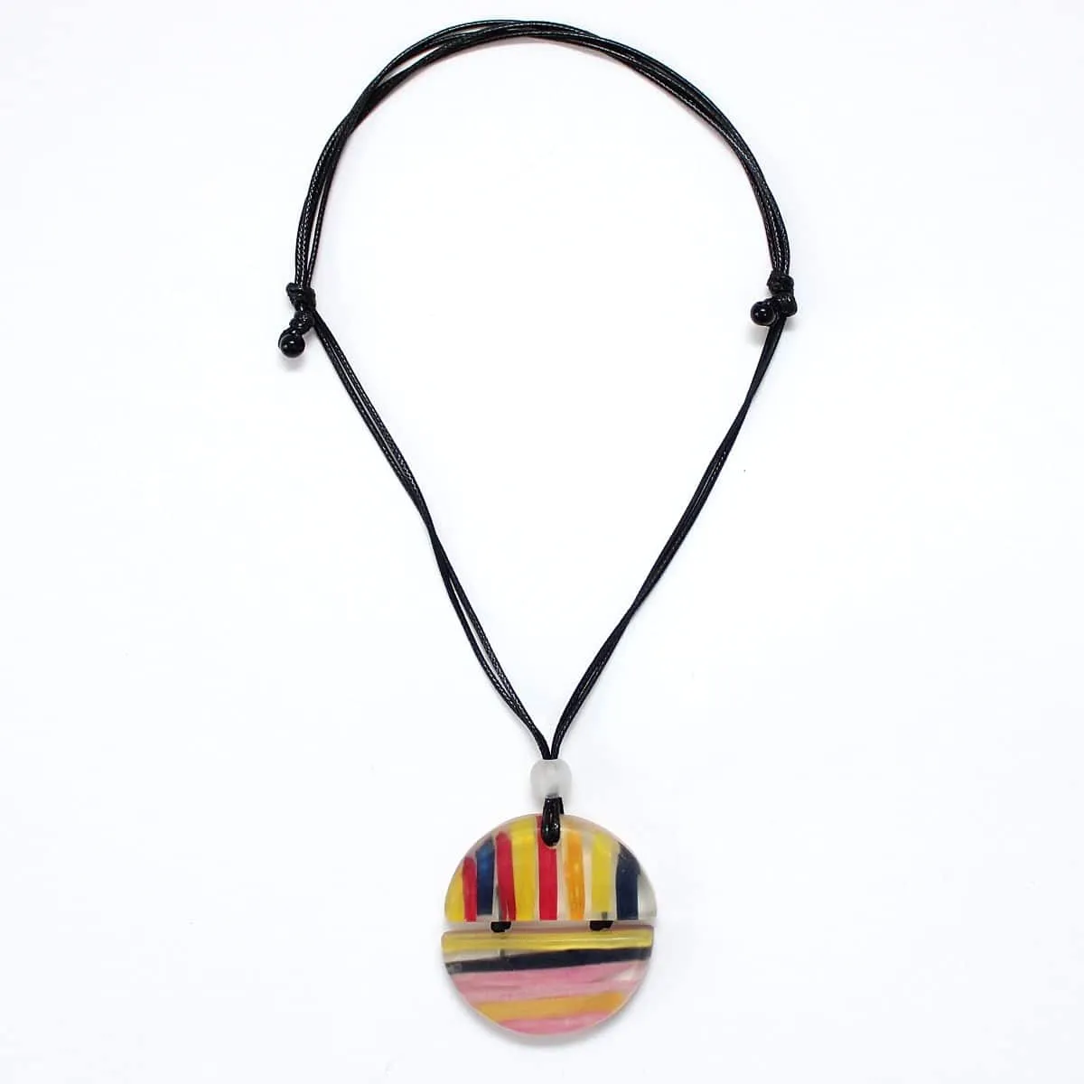 Multi-color Striped Emilia Pendant Necklace