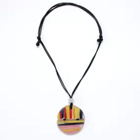 Multi-color Striped Emilia Pendant Necklace