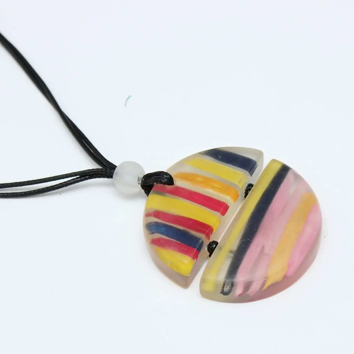 Multi-color Striped Emilia Pendant Necklace