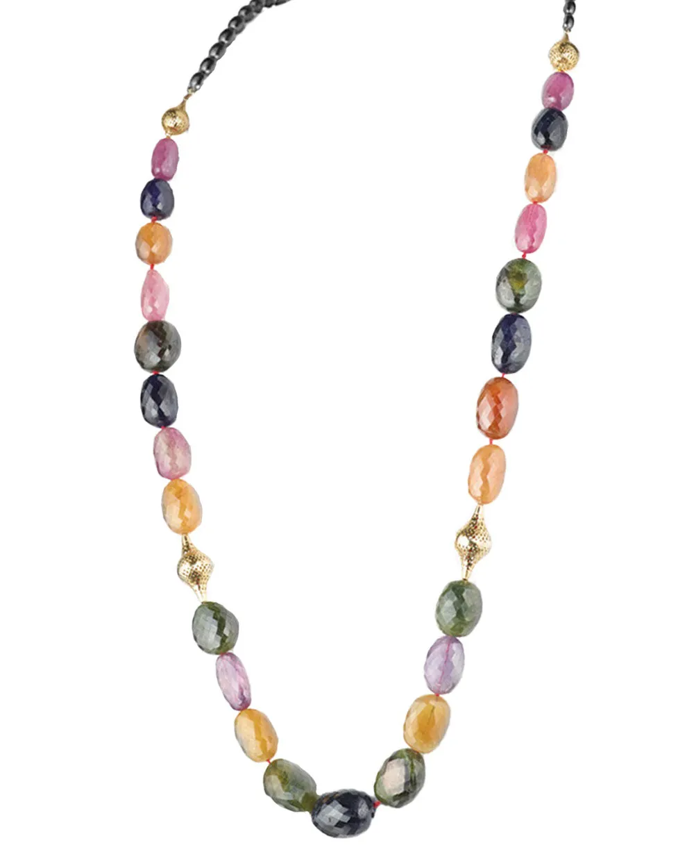 Multicolor Sapphire Crownwork Necklace