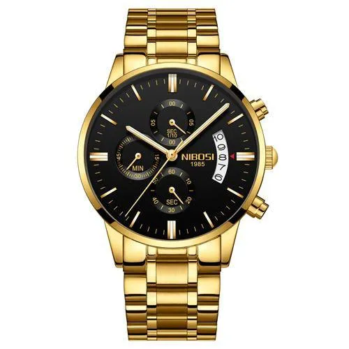 Multifunctional Men's Quartz Watch With Stainless Steel Band