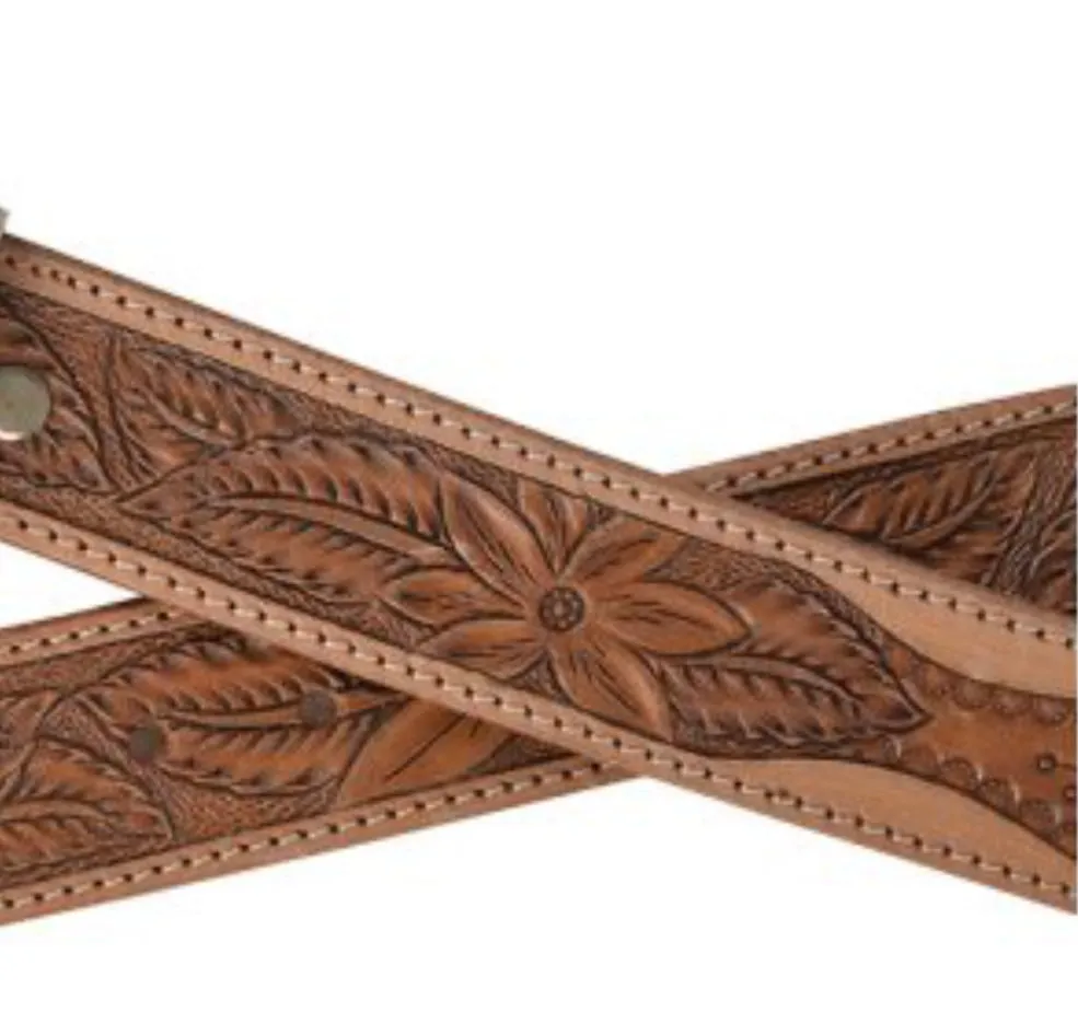 Myra Bag Birch Hand-Tooled Leather Western Belt