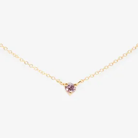 N6701PK | 3mm Pink Sapphire Birthstone Necklace