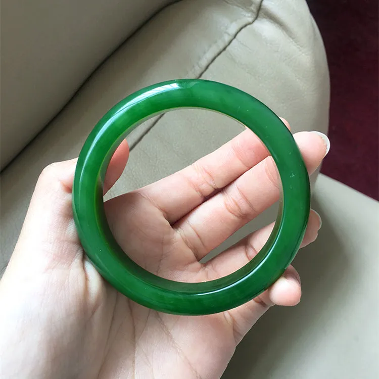 Natural Jade Bangle Nephrite Bangle Internal Diameter 58.1mm NBE033