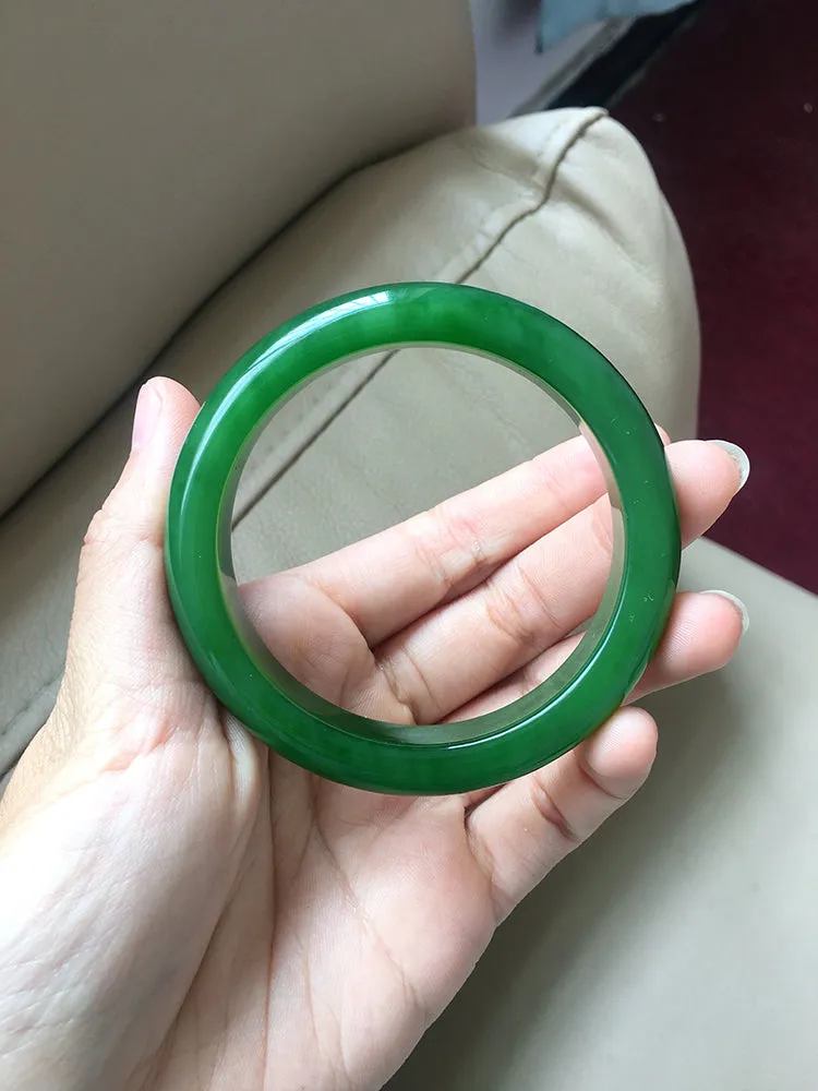 Natural Jade Bangle Nephrite Bangle Internal Diameter 58.1mm NBE033