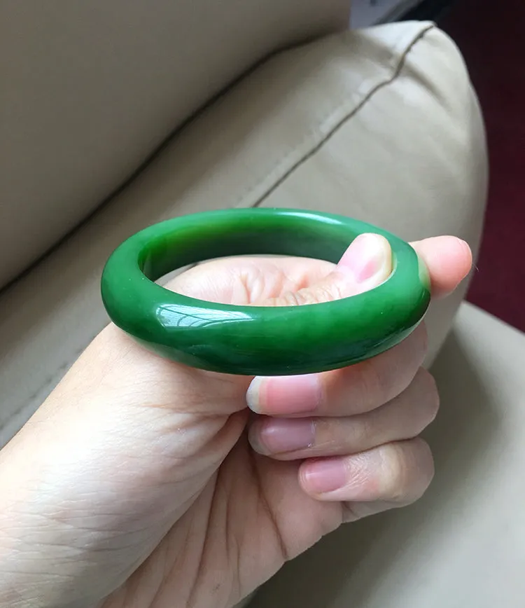 Natural Jade Bangle Nephrite Bangle Internal Diameter 58.1mm NBE033