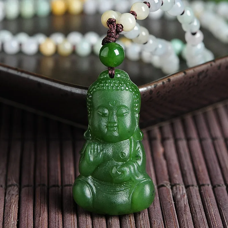 Natural Jade Pendant Nephrite Buddha Baby Pendant PT150