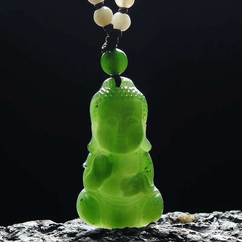 Natural Jade Pendant Nephrite Buddha Baby Pendant PT150