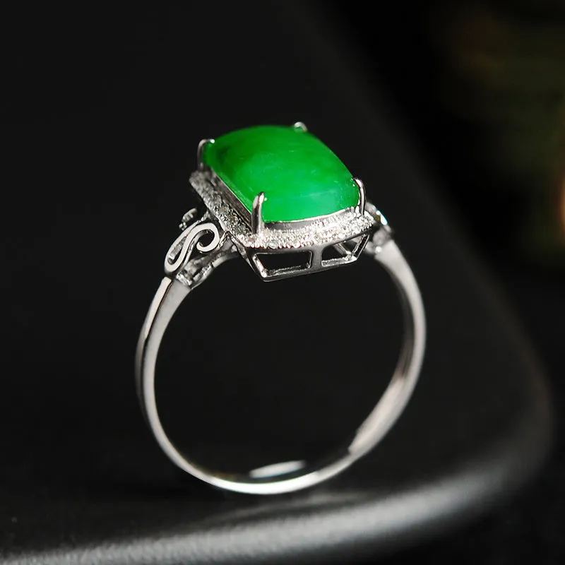 Natural Jade Ring Jadeite Gold Ring RG30