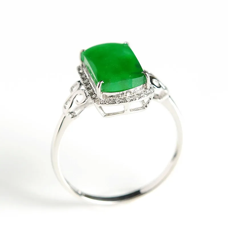 Natural Jade Ring Jadeite Gold Ring RG30