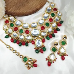 Naubahar Kundan Onyx Mona choker Necklace set