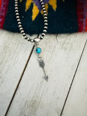 Navajo Turquoise & Sterling Silver Arrow Pendant