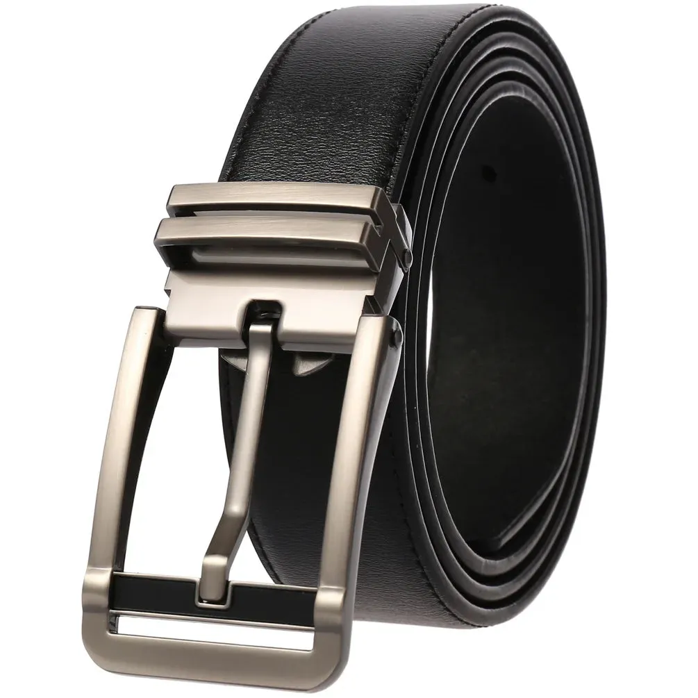 New Men's Belts Business Simple Pin Buckle Genuine Leather Men's Belt Luxury High Quality Casual Male Waist Band Cowhide 3.5cm