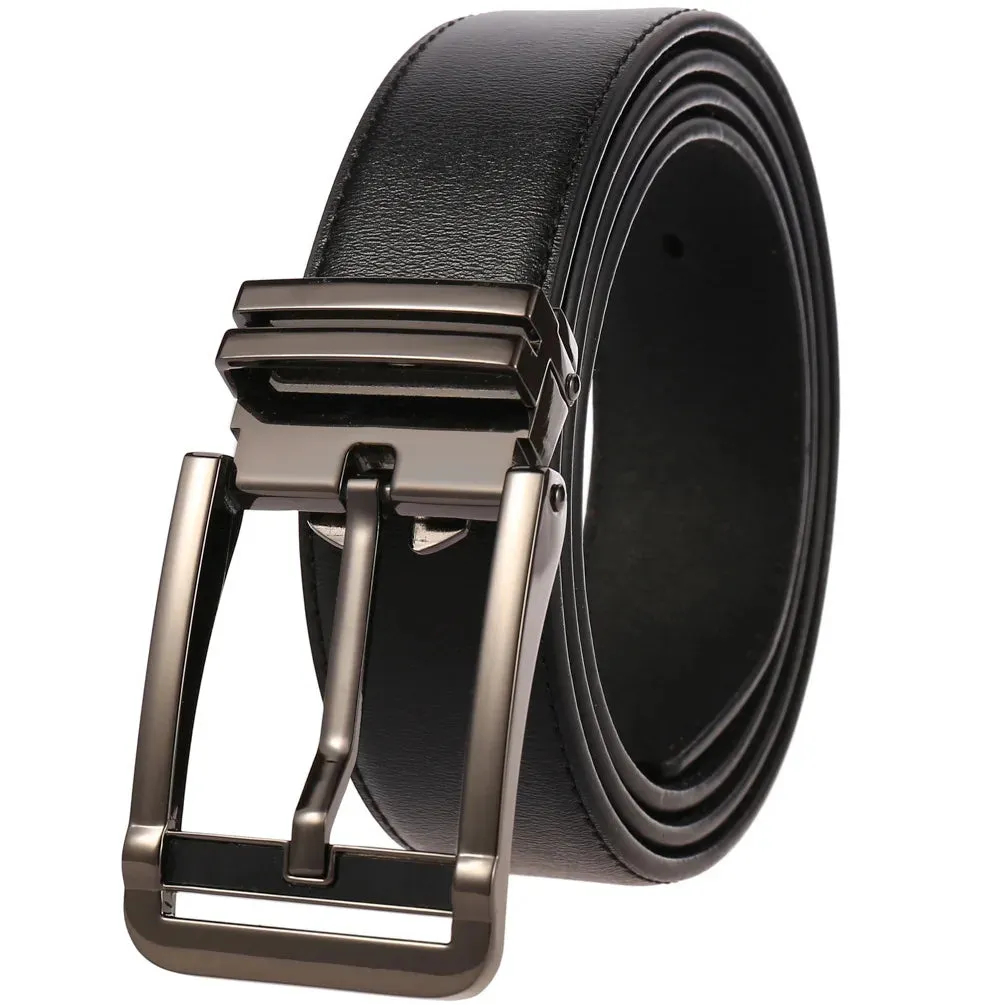 New Men's Belts Business Simple Pin Buckle Genuine Leather Men's Belt Luxury High Quality Casual Male Waist Band Cowhide 3.5cm