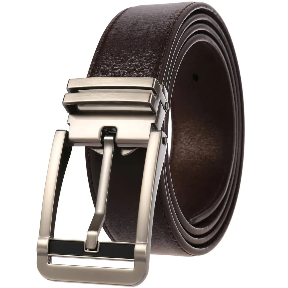 New Men's Belts Business Simple Pin Buckle Genuine Leather Men's Belt Luxury High Quality Casual Male Waist Band Cowhide 3.5cm