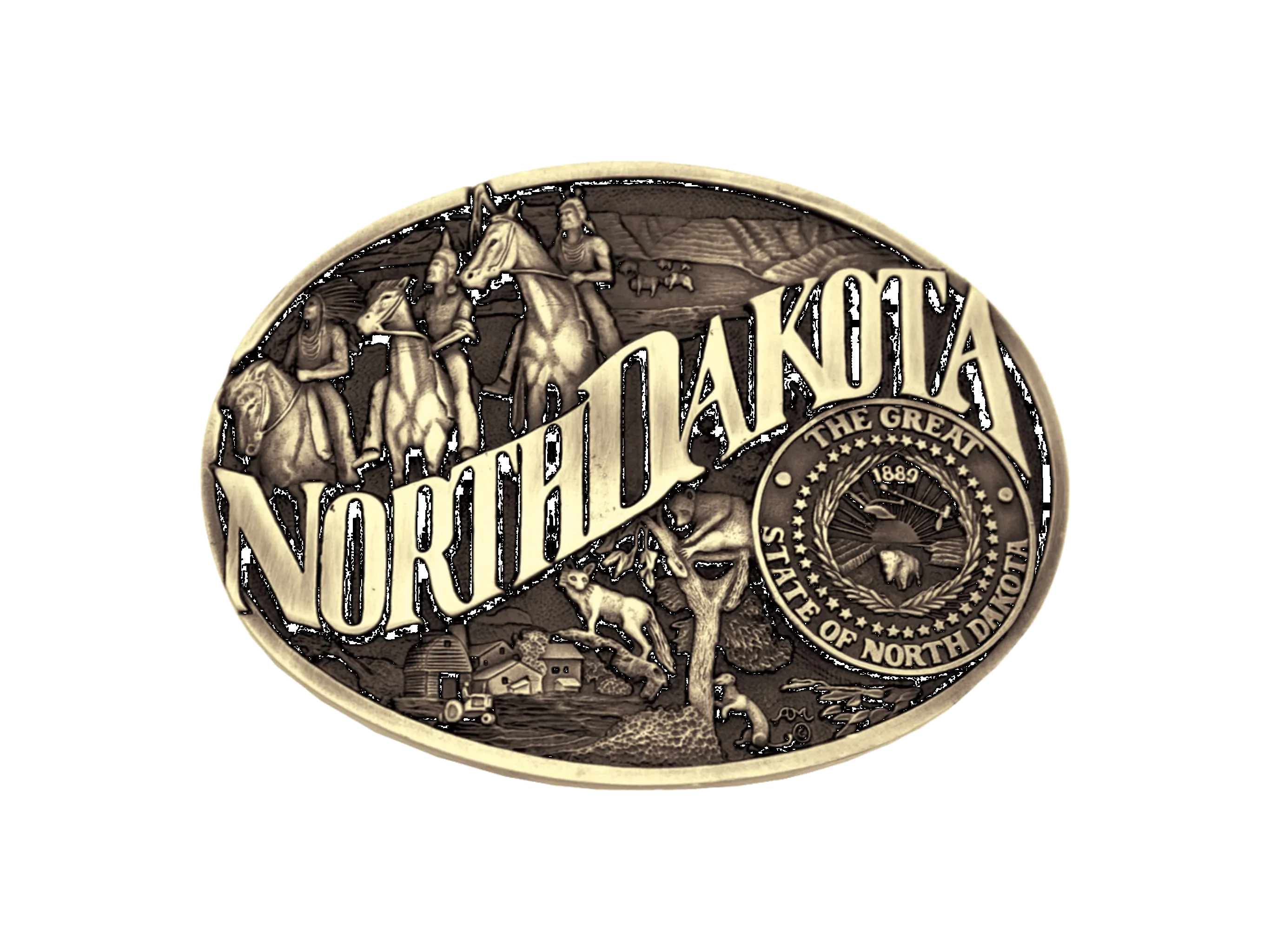 North Dakota State Buckle