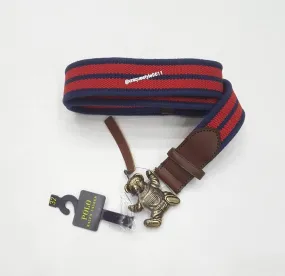 Nwt Polo Ralph Lauren Striped Teddy Bear Belt