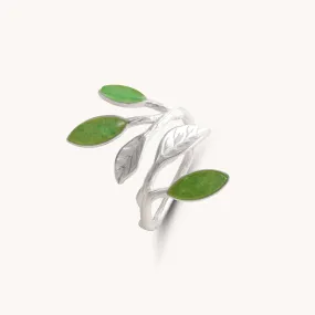 Olive Leaves Adjustable Ring