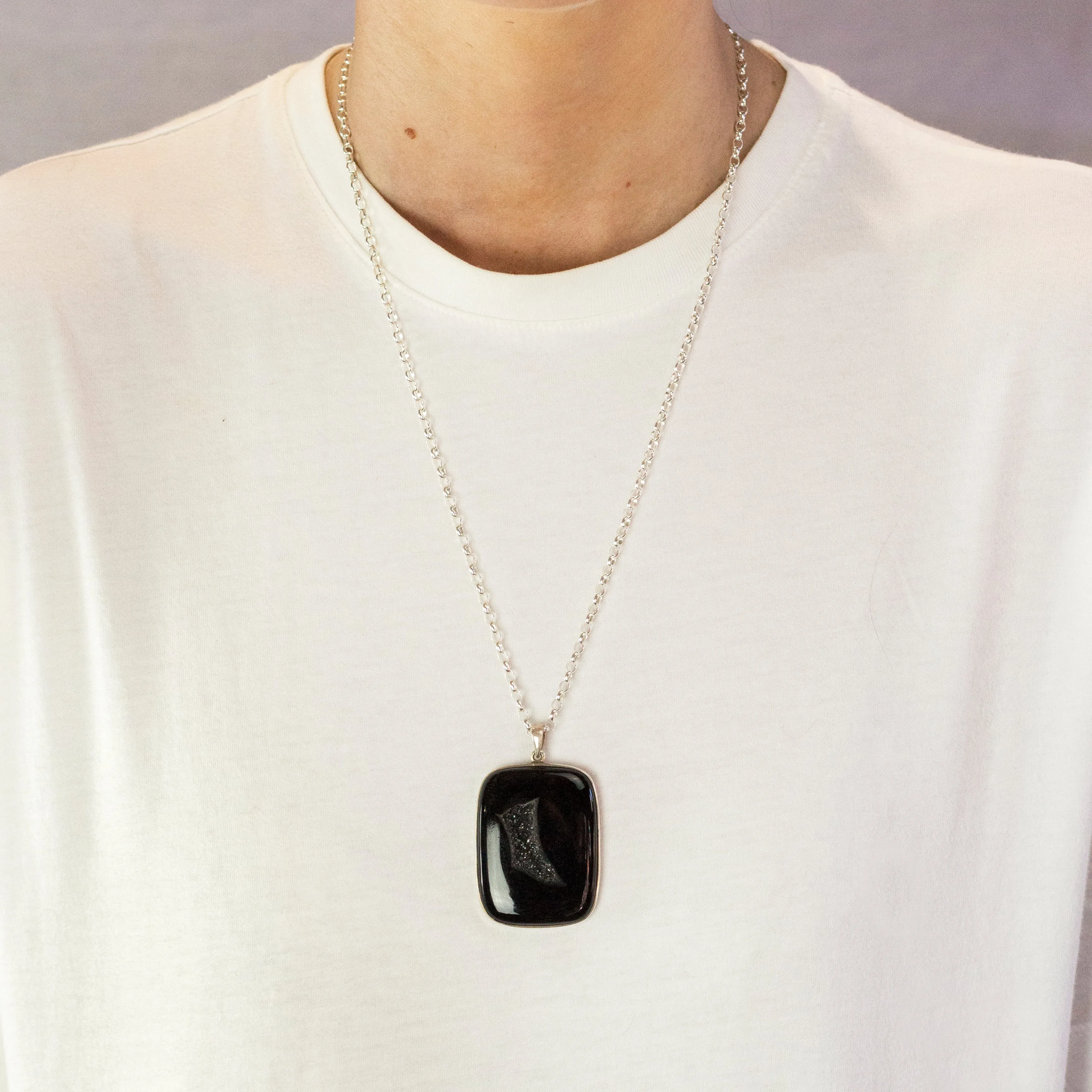 Onyx Druzy Necklace