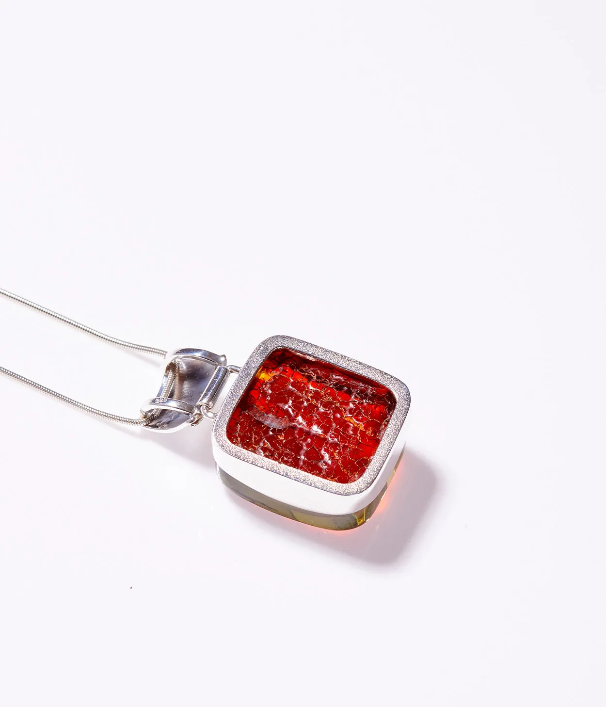 OOAK Crimson Glow Amber Pendant